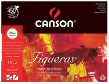 Canson Альбом для масла Figueras 290г/м.кв 19*25см 10л Зерно холста склейка по короткой стороне