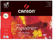 Canson Альбом для масла Figueras 290г/м.кв 33*24см 10л Зерно холста склейка по короткой стороне