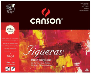 Canson Альбом для масла Figueras 290г/м.кв 41*33см 10л Зерно холста склейка по короткой стороне