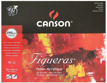 Canson Альбом для масла Figueras 290г/м.кв 46*38см 10л Зерно холста склейка по короткой стороне