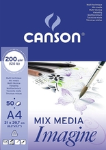 Canson Альбом для графики Imagine 200г/м.кв 21*29.7см 50л Мелкое зерно склейка по короткой стороне