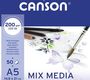 Canson Альбом для графики Imagine 200г/м.кв 14.8*21см 50л Мелкое зерно склейка по короткой стороне