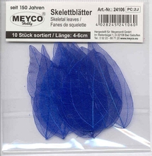 MEYCO листья с прожилками синие, 4-6 см, 10 шт.