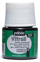 Pebeo Vitrail краска лаковая для стекла прозрачная 45 мл цв. CHARTREUSE