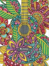 Набор для раскрашивания (карандаш): Цветущая гитара, 23x33 см