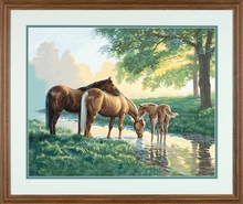 Набор для раскрашивания (акрил): Лошади у ручья, , 41х51 см