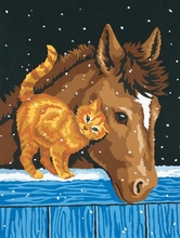 Набор для раскрашивания (акрил): Пони и котенок, 23х30 см