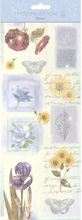 URSUS Наклейки голубые, мотив №11 цветы, 12,4х30,4 см