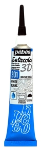 Pebeo Setacolor Краска акриловая 3D объемная для ткани эффект бусины 20 мл цв. WHITE