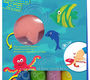 Pebeo Набор красок пальчиковых Морской мир 3+ 4 цв.х20 мл, 2 фигурных спонжа, пластиковый фартук