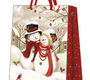 PAW Пакет подарочный Влюбленные снеговики 20х25х10 см