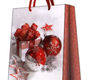 PAW Пакет подарочный Шарики со снежинками 30х41х12 см