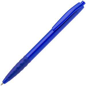 Авторучка шариковая, 1,0мм, синий непрозрачный корпус с резиновой вставкой, синие чернила