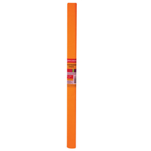 Цветная бумага крепированная флуоресцентная, растяжение до 25%, 22 г/м2, BRAUBERG, рулон, оранжевая, 50х200 см, 127932