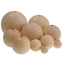 MEYCO шарики деревянные со сквозным отверстием неокрашенные, 12мм 16 шт.