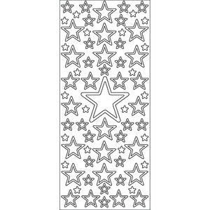 MEYCO наклейки звезды 2 серебряные лист 10х23 см