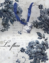PAW Пакет подарочный Синие розы 26,5х33,5х13 см