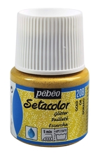 Pebeo Setacolor Краска акриловая для светлых тканей  с глиттерами 45 мл цв. GOLD