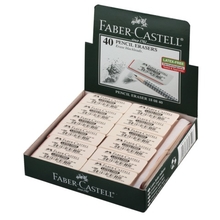 Резинка стирательная FABER-CASTELL "7008", для графитных карандашей, каучук, 50x19x8мм, белая, 180840