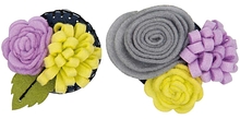 RICO Design цветы из фетра для декорирования сиреневые/светло-зеленые №1
