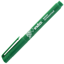 Маркер перманентный, 1-4 мм. зеленый, пулевидный нак., INDEX