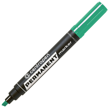 Маркер перманентный, 1-4,6 мм, зеленый, клиновидный нак., CENTROPEN