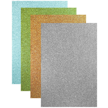Цветная бумага, А4, шелк с блестками, 4 цвета, HATBER, "Creative Set", 194х280мм, 4БцШ4бл 14321, N241011