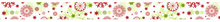 URSUS Лента клейкая декоративная, мотив №65 снежинки красно-зеленые, 15ммх10 мм