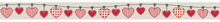 URSUS Лента клейкая декоративная, мотив №78 деревенские сердца красные, 15мм х 10 м
