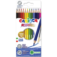 Набор цветных карандашей CARIOCA ACQUARELL, 12 матовых цветов. Эффект акварельных красок