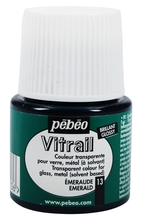 Pebeo Vitrail краска лаковая для стекла прозрачная 45 мл цв. EMERALD