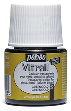 Pebeo Vitrail краска лаковая для стекла прозрачная 45 мл цв.GREENGOLD