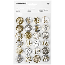 RICO Design пуговицы календарь серебряно-золотые 2,5 см, 24 шт.