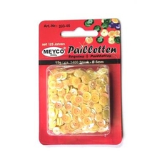MEYCO пайетки желтые с радужным отливом в блистере, 1400 шт.