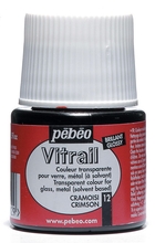 Pebeo Vitrail краска лаковая для стекла прозрачная 45 мл цв. CRIMSON
