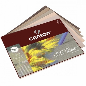 Canson Альбом для пастели Mi-Teintes 5 "серых" цветов 160г/м.кв 32*41см 30л склейка