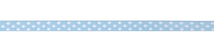 RICO Design лента бледно-голубая в мелкий белый горошек 12 мм х 2 м
