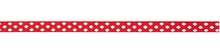 RICO Design лента красная в мелкий белый горошек 12 мм х 2 м