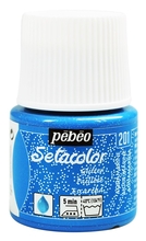 Pebeo Setacolor Краска акриловая для светлых тканей  с глиттерами 45 мл цв. AQUAMARIN