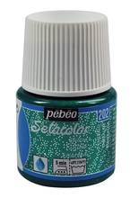 Pebeo Setacolor Краска акриловая для светлых тканей  с глиттерами 45 мл цв. EMERALD