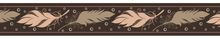 URSUS Лента клейкая декоративная, мотив №155 коричневая с перьями, 15мм х 10 м
