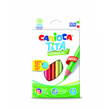 Набор крупных карандашей цветных пластиковых Carioca Tita Maxi 12 цв, в картонной коробке с европод.