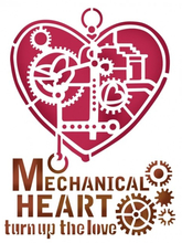 Stamperia Трафарет D, 20х15 см, Механическое сердце