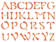 Stamperia Трафарет D, 20х15 см, Алфавит заглавные буквы