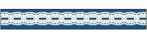 Stamperia Лента х/б Кружева на синем фоне, 15 мм х 5 м