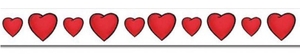 Stamperia Лента клейкая декоративная Красные сердца, 1 см х 10 м