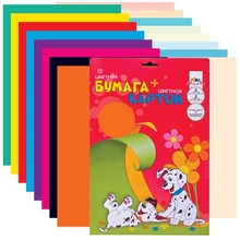 Цветная бумага и цветной картон, А4, мелованные, 8+8 цветов, АППЛИКА, 205х285 мм, С0156