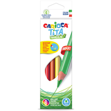 Набор крупных карандашей цветных пластиковых Carioca Tita Maxi 6 цв, в картонной коробке с европодв.