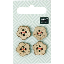 RICO Design пуговицы в форме цветка 1,6 см, 4 шт