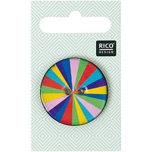 RICO Design пуговица с разноцветными полосками 3 см
